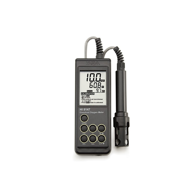 Hanna HI-9147-04 Dissolved Oxygen Meter for Fish Farming, 4m Probe Hanna HI-9147-04 Dissolved Oxygen Meter for Fish Farming, 4m Probe