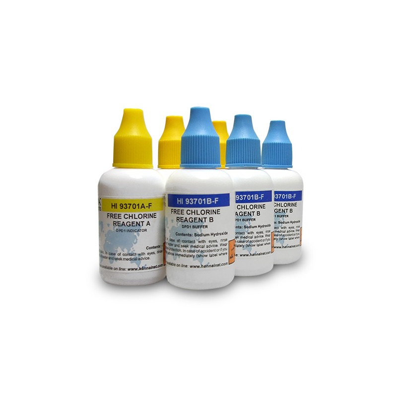 Hanna HI-93701-F Chlorine (Free) Liquid Reagents for 300 tests Hanna HI-93701-F Chlorine (Free) Liquid Reagents for 300 tests