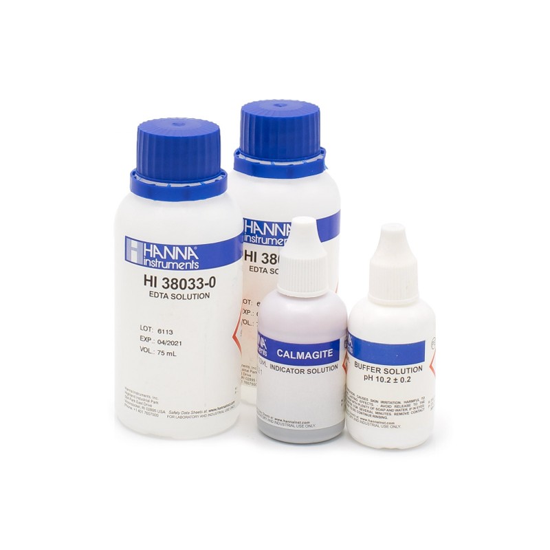 HANNA HI-38033-100 Hardness, total, EDTA method, Reagent kit for 100 test