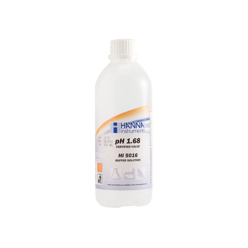 HANNA HI-5016 pH 1.68, Technical Buffer Solutions, 500ml +/- 0.01 pH & Certificate HANNA HI-5016 pH 1.68, Technical Buffer Solutions, 500ml +/- 0.01 pH & Certificate