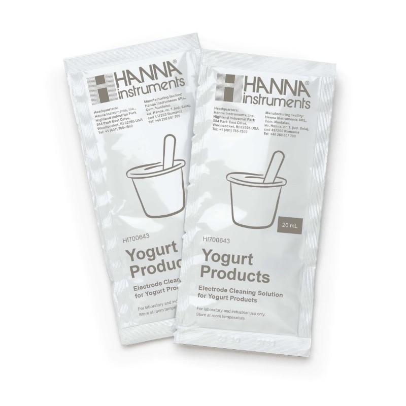 Hanna HI-700643p Cleaning Solution for Yogurt deposits 25 x 20ml sachets