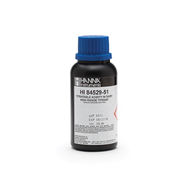 HANNA HI-84529-51 Titrant solution for high range acidity 20, 120ml 