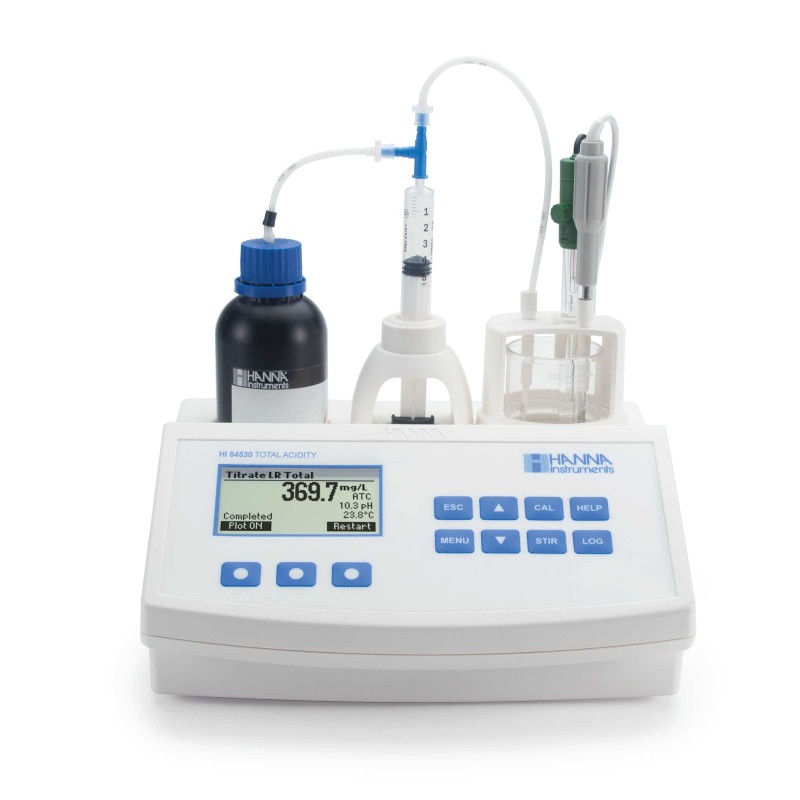 Hanna HI-84530-02 Automatic Benchtop Mini Titrator for Total Titratable Acidity and Titratable Alkalinity Hanna HI-84530-02 Automatic Benchtop Mini Titrator for Total Titratable Acidity and Titratable Alkalinity
