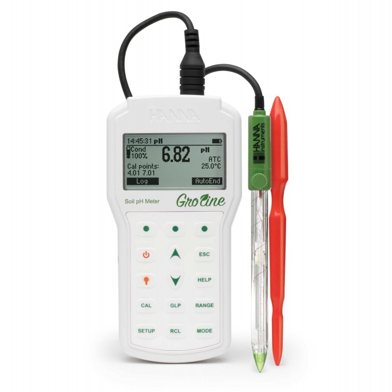 Hanna HI-98168 Professional pH and Temperature meter for soil - GroLine