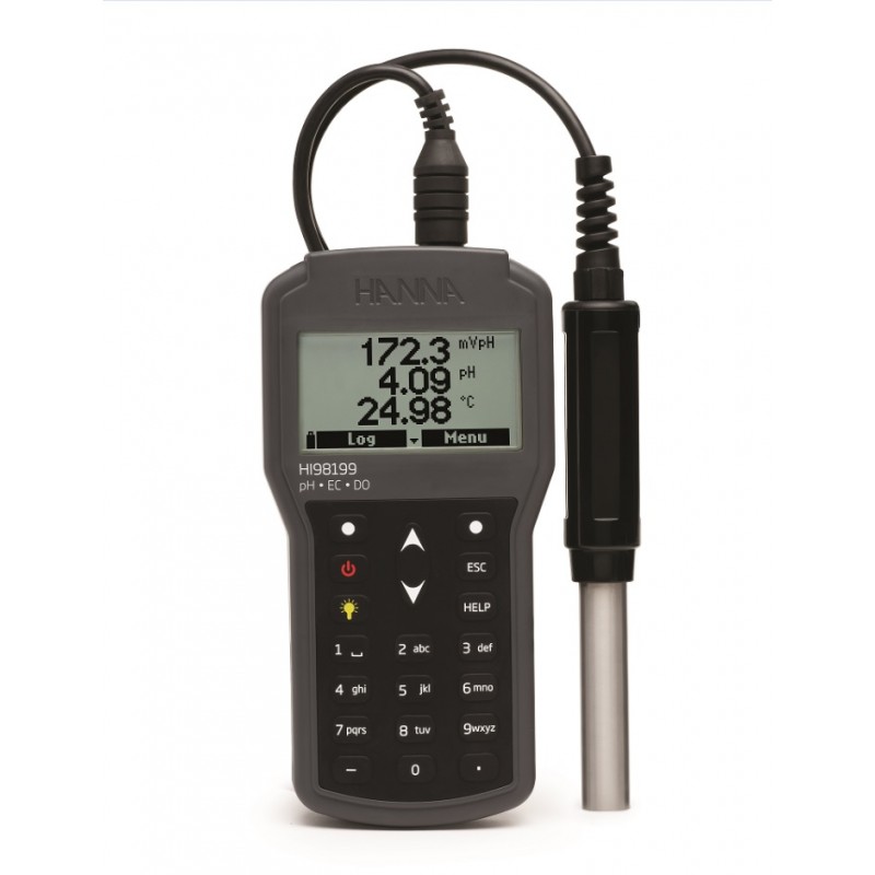 Hanna HI-98199 pH, EC, DO digital portable meter (pH electrode included only) Hanna HI-98199 pH, EC, DO digital portable meter (pH electrode included only)