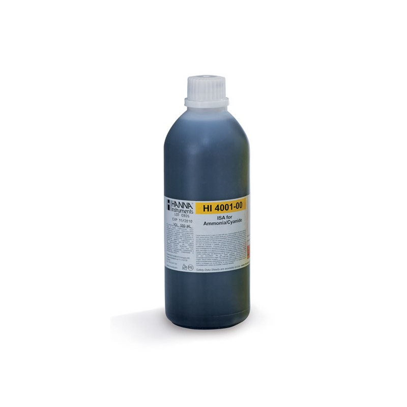HANNA HI-4001-00 Alkaline ISA for Ammonia and Cyanide ISE, 500ml HANNA HI-4001-00 Alkaline ISA for Ammonia and Cyanide ISE, 500ml