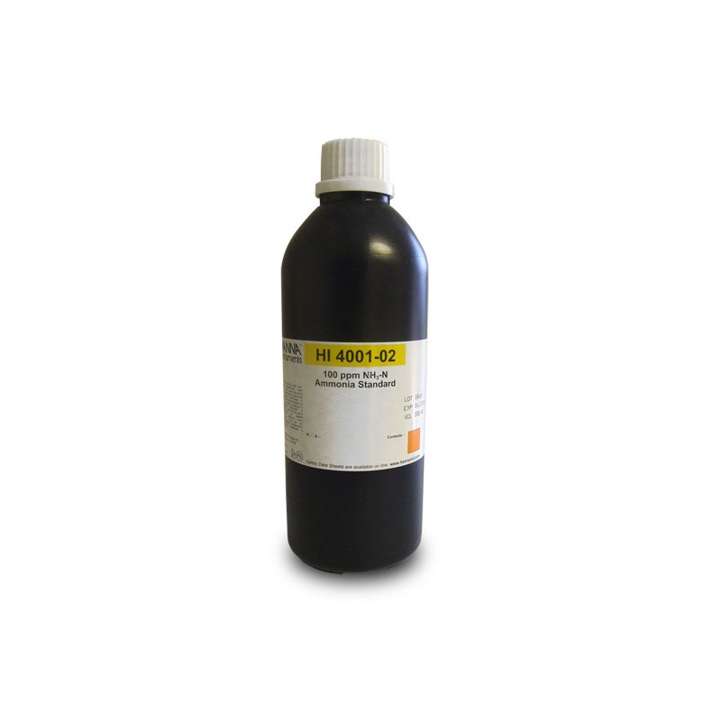 HANNA HI-4001-02 100mg/L Ammonia Standard, 500 mL HANNA HI-4001-02 100mg/L Ammonia Standard, 500 mL