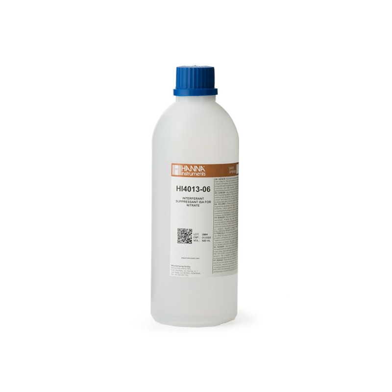 HANNA HI-4013-06 Interferent suppressant ISA for Nitrate ISE electrode, 500 ml HANNA HI-4013-06 Interferent suppressant ISA for Nitrate ISE electrode, 500 ml