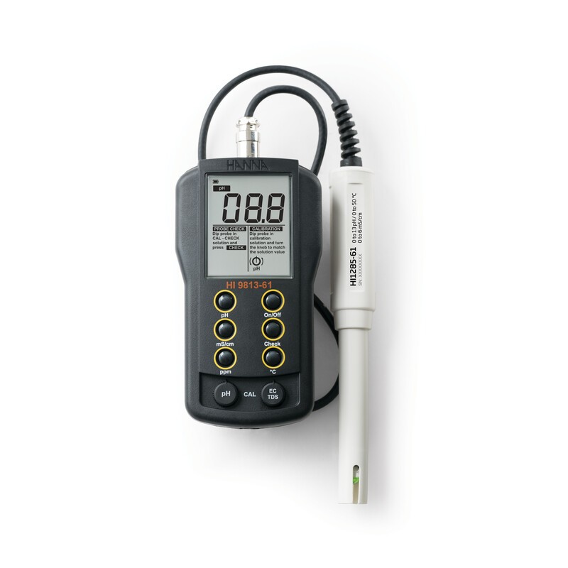 HI-9813-61 pH/EC/TDS and Temperature Portable Meter with CAL Check