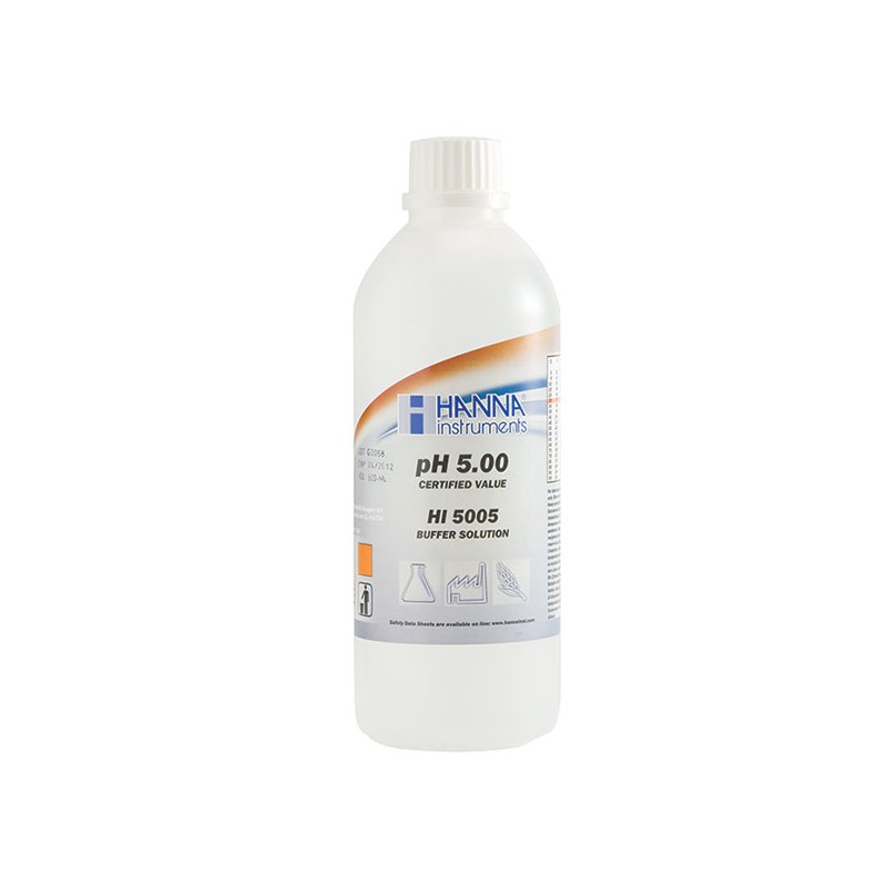 Hanna HI-5005-01 pH 5.00 Technical Buffer Solution, 1 Litre, +/- 0.01 pH, box & certificate Hanna HI-5005-01 pH 5.00 Technical Buffer Solution, 1 Litre, +/- 0.01 pH, box & certificate