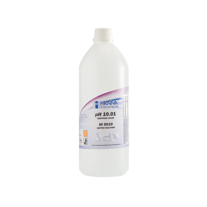Hanna HI-5010-01 pH 10.00 Technical Buffer Solution, 1 Litre, +/- 0.01 pH, box & certificate
