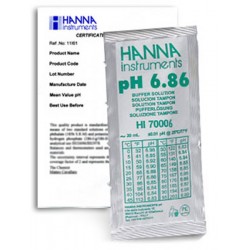 Hanna HI-70006C pH 6.86 Buffer Sachets, 25 x 20 mL sachets & certificate of analysis