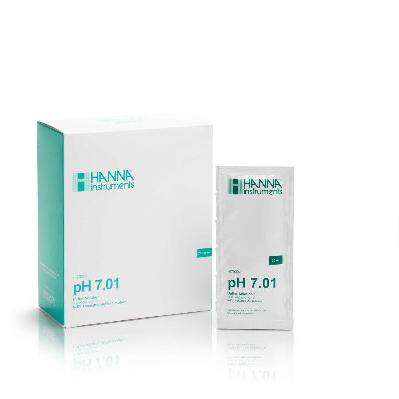 Hanna HI-70007P pH 7.01 Buffer Sachets, 25 x 20 mL sachets