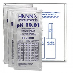 Hanna HI-70010P pH 10.01 Buffer Sachets, 25 x 20 mL sachets