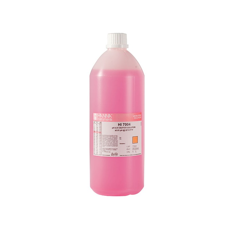 Hanna HI-7004/1L pH 4.01 Buffer Solution, 1L bottle Hanna HI-7004/1L pH 4.01 Buffer Solution, 1L bottle