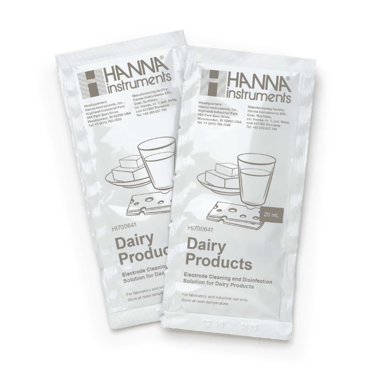 Hanna HI-700641P Cleaning and Disinfection Solution for Dairy Products, 25 x 20 mL sachets Hanna HI-700641P Cleaning and Disinfection Solution for Dairy Products, 25 x 20 mL sachets