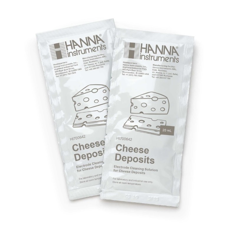 Hanna HI-700642P Cleaning Solution for Cheese Deposits, 25 x 20 mL sachets Hanna HI-700642P Cleaning Solution for Cheese Deposits, 25 x 20 mL sachets