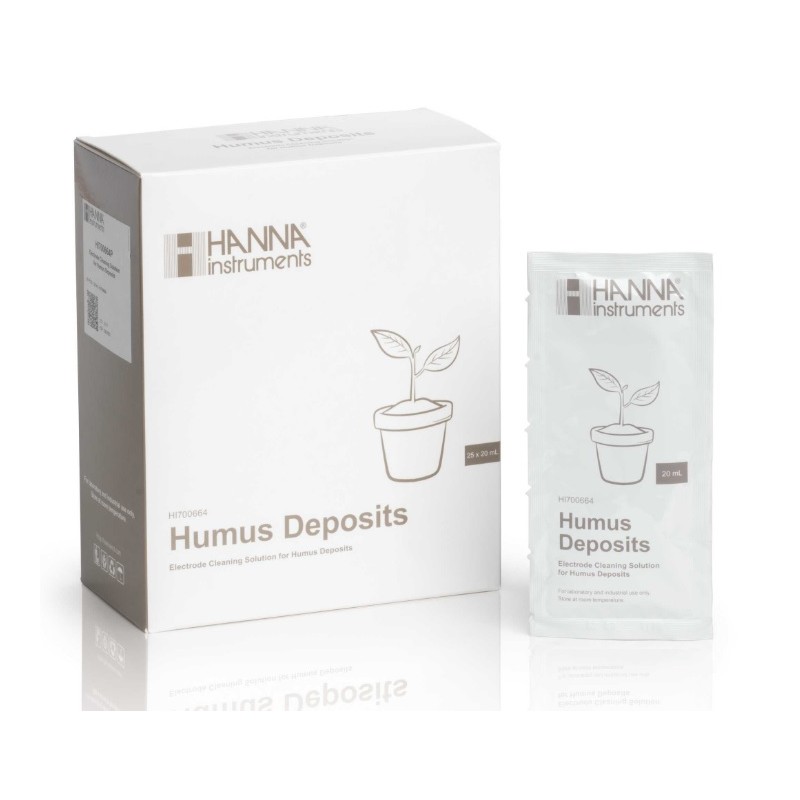 Hanna HI-700664P Cleaning Solution for Humus Deposits (Agriculture), 25 x 20 mL sachets Hanna HI-700664P Cleaning Solution for Humus Deposits (Agriculture), 25 x 20 mL sachets