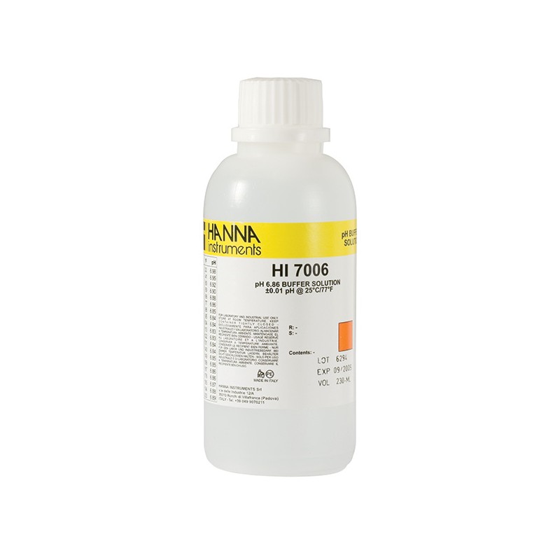 Hanna HI-7006M pH 6.86 Buffer Solution, 230 mL bottle Hanna HI-7006M pH 6.86 Buffer Solution, 230 mL bottle