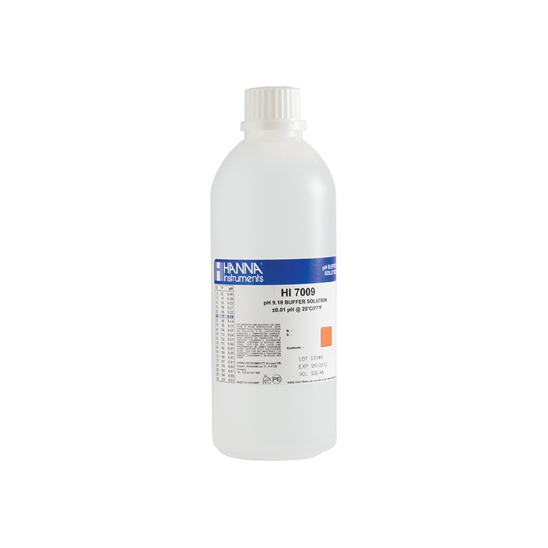 Hanna HI-7009L pH 9.18 Buffer Solution, 500 mL bottle