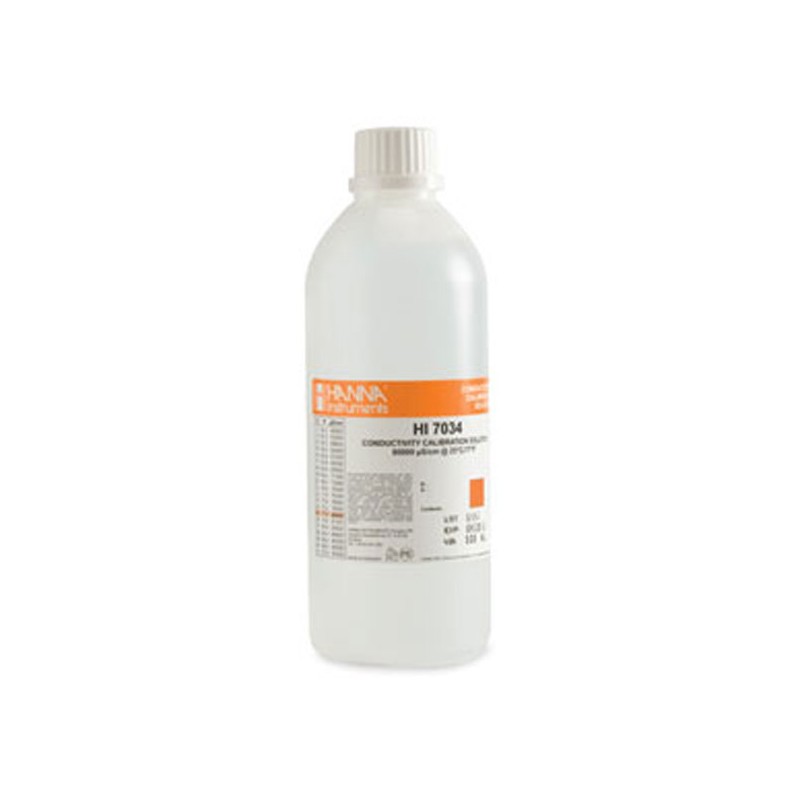 HANNA HI-7034L 500ml 80 000uS bottle of Conductivity solution HANNA HI-7034L 500ml 80 000uS bottle of Conductivity solution