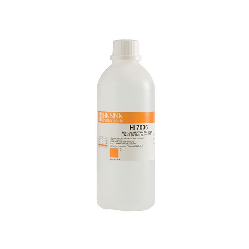 Hanna HI-7036L 12.41 mg/L TDS Calibration Solution, 500 mL bottle Hanna HI-7036L 12.41 mg/L TDS Calibration Solution, 500 mL bottle