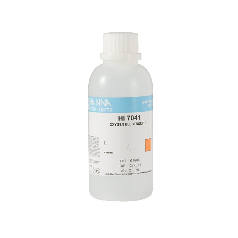 HI-7041M Dissolved Oxygen Probe Electrolyte Solution 230mL HI-7041M Dissolved Oxygen Probe Electrolyte Solution 230mL