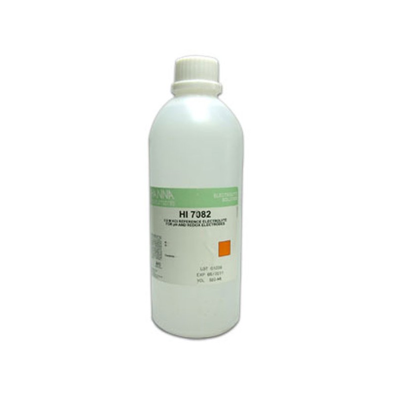HANNA HI-7082L Electrolyte Solution for Double Junction Electrodes, 3.5M KCL 500mL HANNA HI-7082L Electrolyte Solution for Double Junction Electrodes, 3.5M KCL 500mL