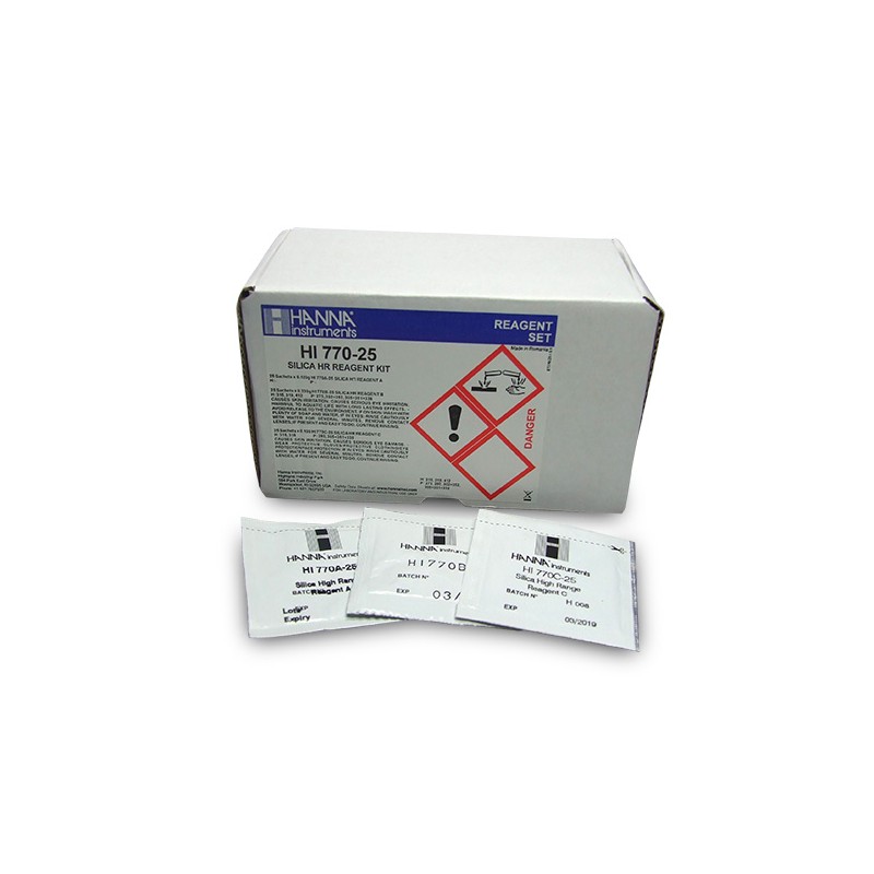 HANNA HI-770-25 Silica HR Checker HC reagents for 25 tests (Silica HR) HANNA HI-770-25 Silica HR Checker HC reagents for 25 tests (Silica HR)