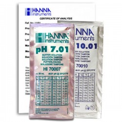 Hanna HI-770710C Combination Buffer Kit 10.01 & 7.01 pH 5 x 5 Sachets & Certificate of Analysis