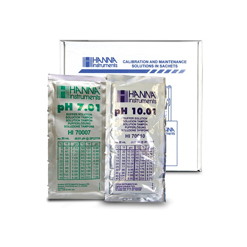 Hanna HI-770710P Combination Buffer Kit 10.01 & 7.01 pH 5 x 5 20ml Sachets Hanna HI-770710P Combination Buffer Kit 10.01 & 7.01 pH 5 x 5 20ml Sachets