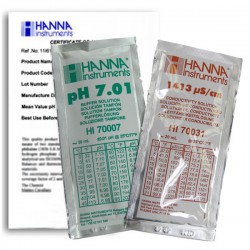 Hanna HI-77100C Combination pH/EC Buffer Kit 1413 uS/cm & 7.01 pH & Certificate of Analysis