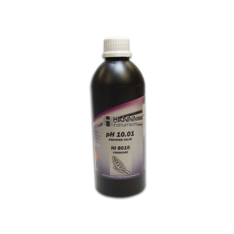 Hanna HI-8010L Foodcare pH 10.01 Buffer Solution - 500ml FDA Bottle